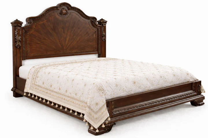 Classic Solid Sheesham Wooden King Bed For Luxury Bedroom With Premium Wooden Finish By Sarve Furniture