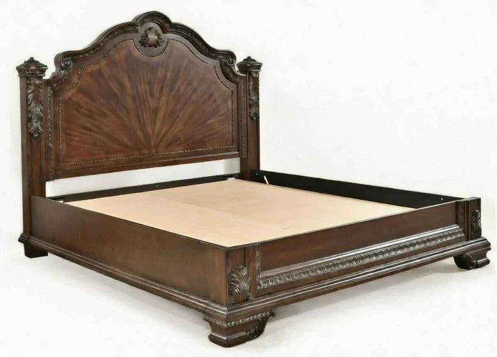 Classic Solid Sheesham Wooden King Bed For Luxury Bedroom With Premium Wooden Finish By Sarve Furniture