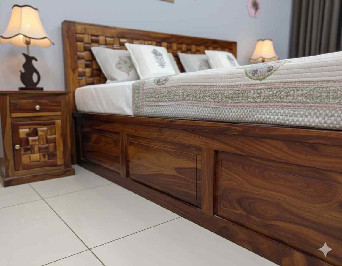 Grand Heritage Premium Sheesham Wood King Size Bed Frame