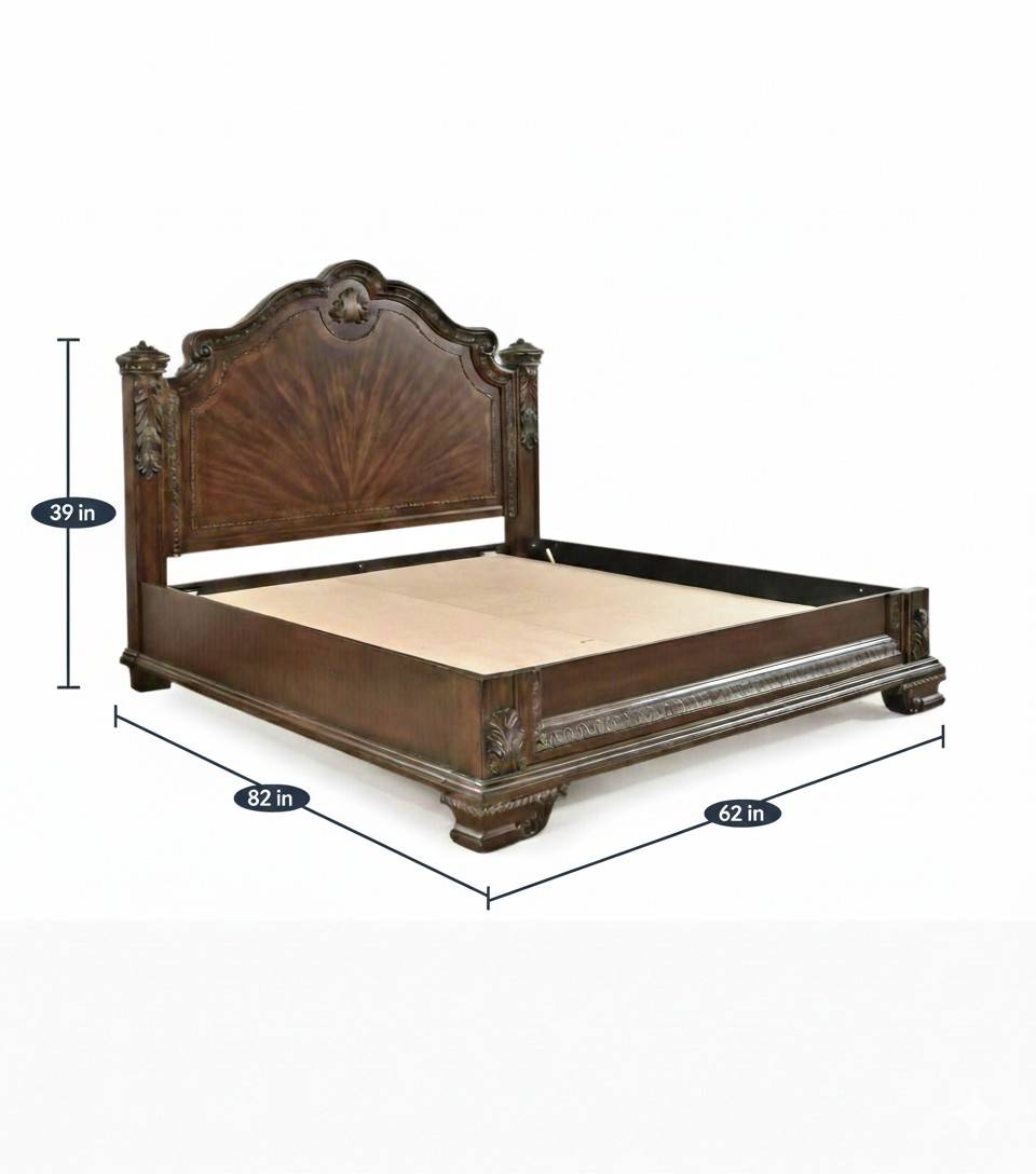 Royal Monarch Premium Bedroom King Size Bed with Elegant Finish