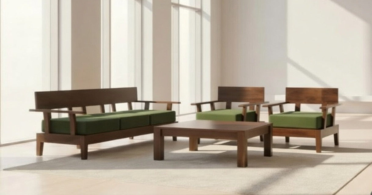 Heritage Solid Sheesham Wood Luxury Sofa Set with Modern Finish