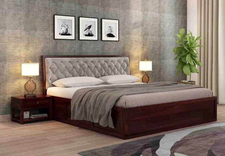 Modern Sheesham Wood King Double Bed Design With Storage And Premium Wooden Finish By Sarve Furniture