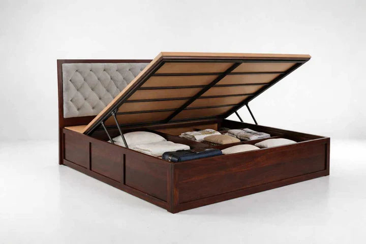 Modern Sheesham Wood King Double Bed Design With Storage And Premium Wooden Finish By Sarve Furniture