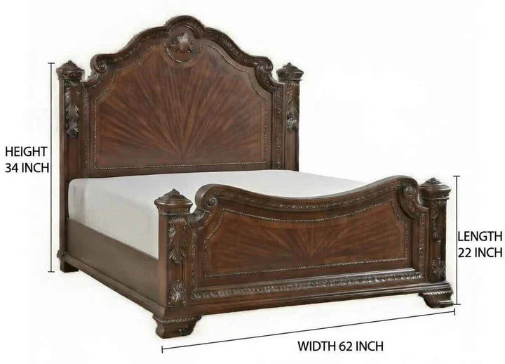 Premium Solid Sheesham Wood Bed With Drawer Storage And Elegant Wooden Finish By Sarve Furniture