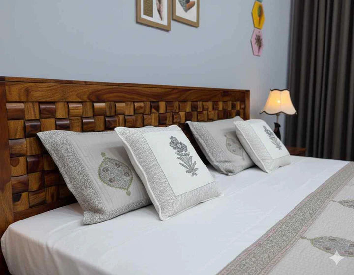 Royal Rajwada Solid Sheesham Wood Premium Bed with Carved Design by Sarve Furniture