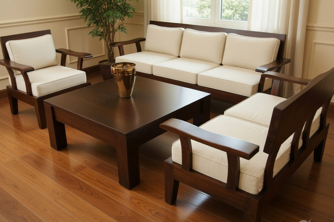 Royal Dynasty Solid Sheesham Wood Luxury Seating Sofa Set