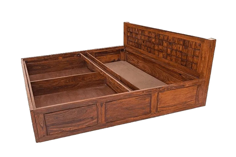 Shahi Palace Solid Wood King Size Bed with Integrated Storage Drawers