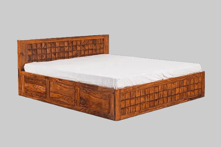 Shahi Palace Solid Wood King Size Bed with Integrated Storage Drawers
