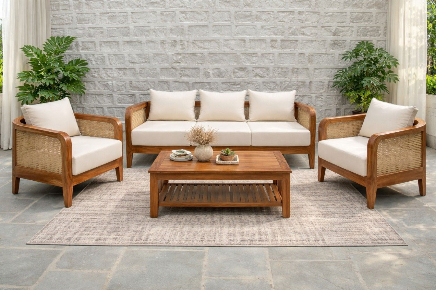 Signature Crown Solid Wood Designer Sofa Set with Premium Cushion Seating