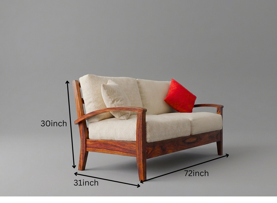 Urban Maharaja Solid Wood Luxury Sofa Set with Designer Armrest Frame