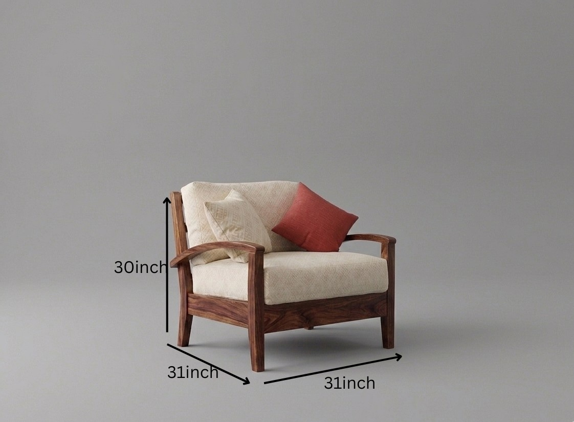 Urban Maharaja Solid Wood Luxury Sofa Set with Designer Armrest Frame