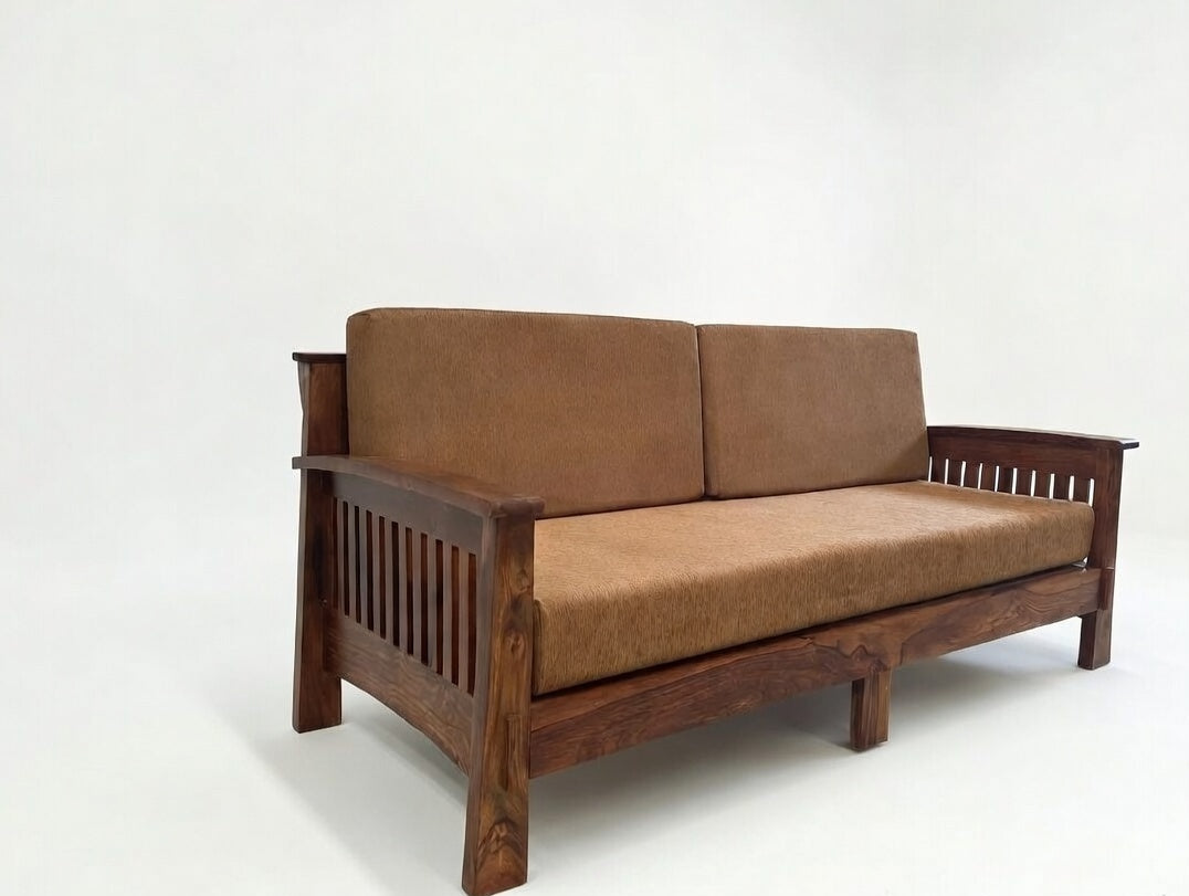 Velvet Crest Solid Sheesham Wood Premium Lounge Sofa Set for Living Room