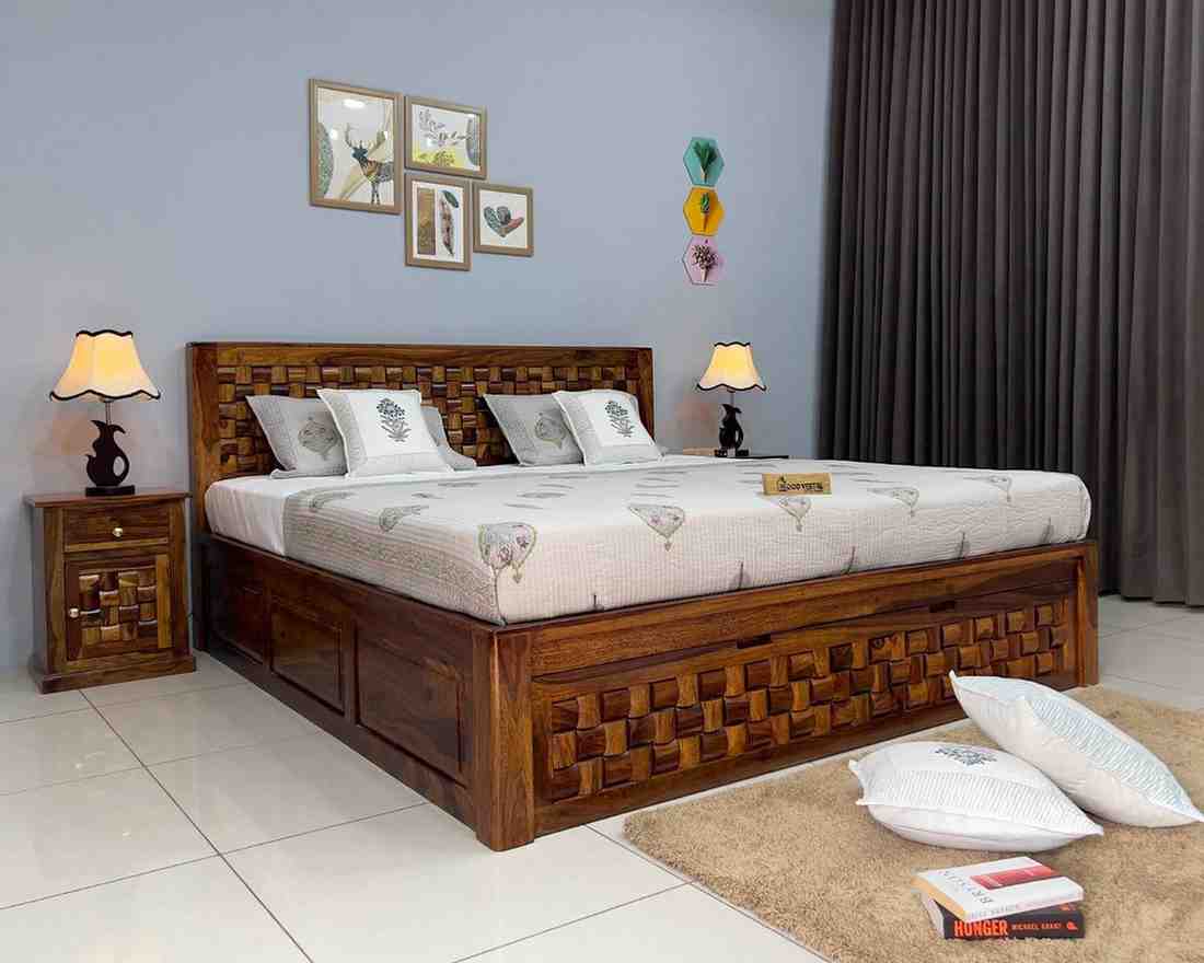 Grand Heritage Premium Sheesham Wood King Size Bed Frame