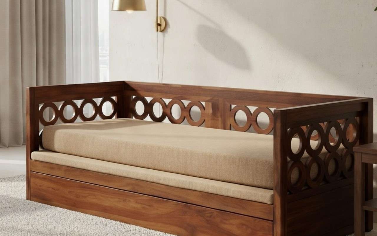 The Maharaja Circle Carved Premium Daybed Sofa