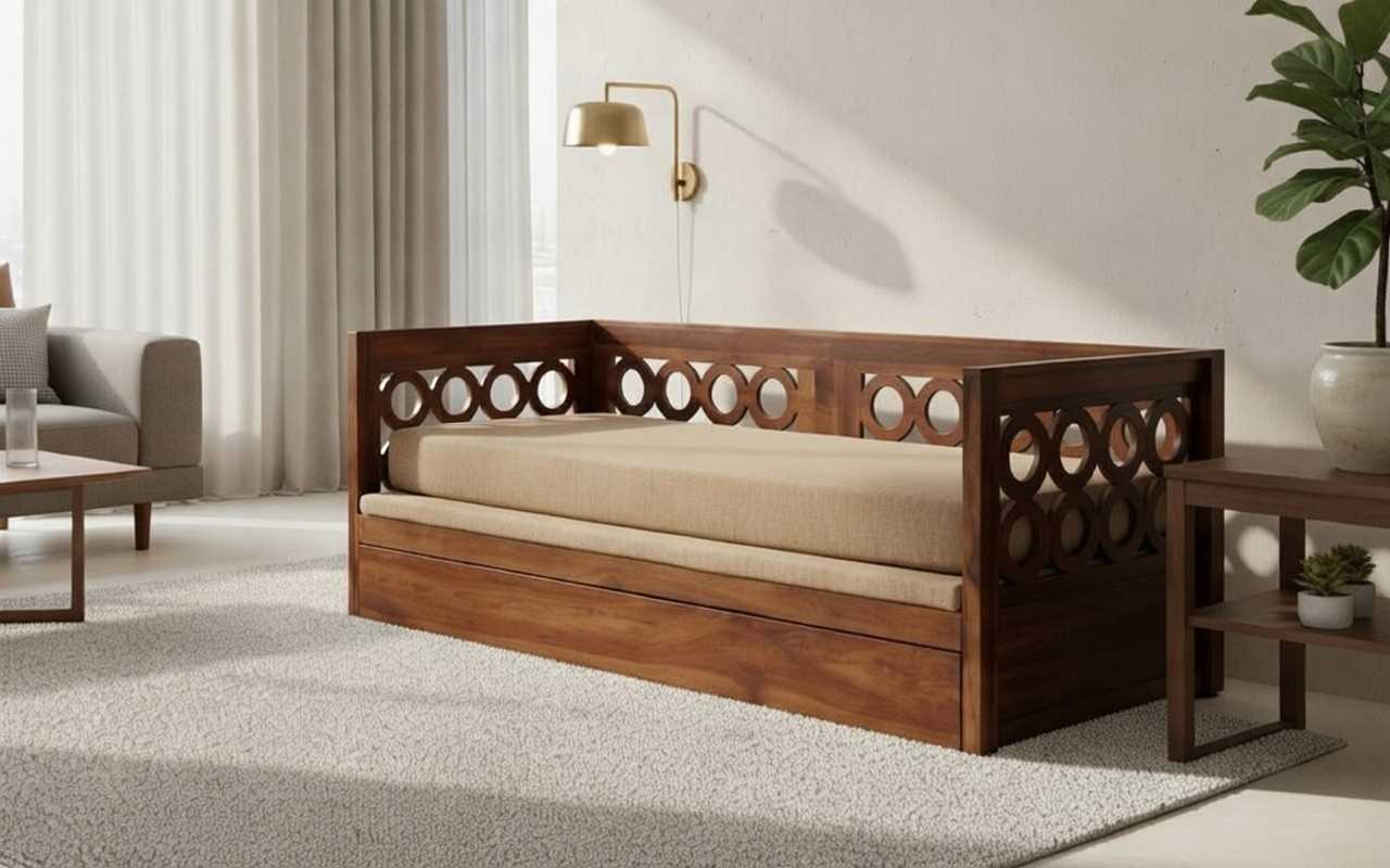 The Maharaja Circle Carved Premium Daybed Sofa