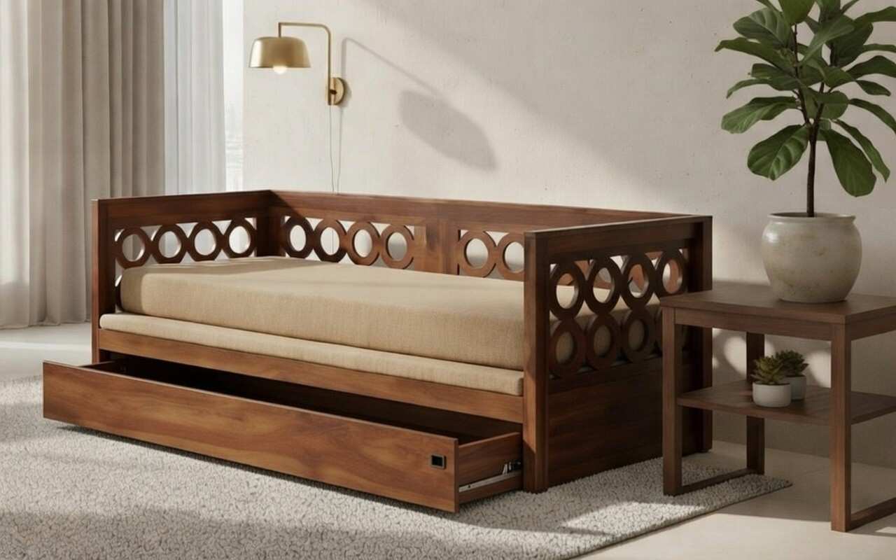 The Maharaja Circle Carved Premium Daybed Sofa