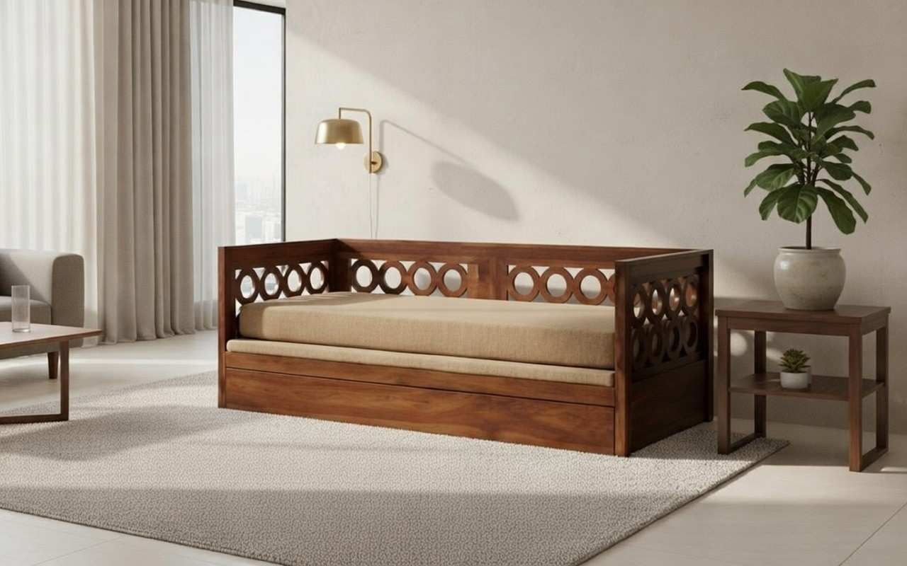 The Maharaja Circle Carved Premium Daybed Sofa