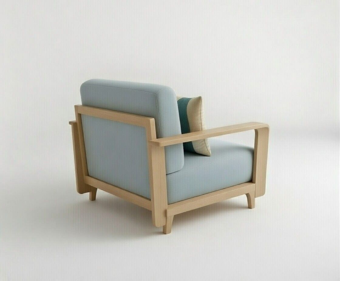 Urban Luxe Designer Wooden Sofa with Cushioned Comfort