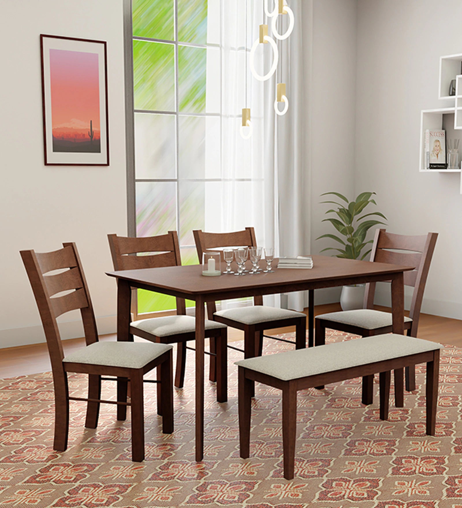 Imperial Aura Solid Sheesham 6 Seater Dining Table