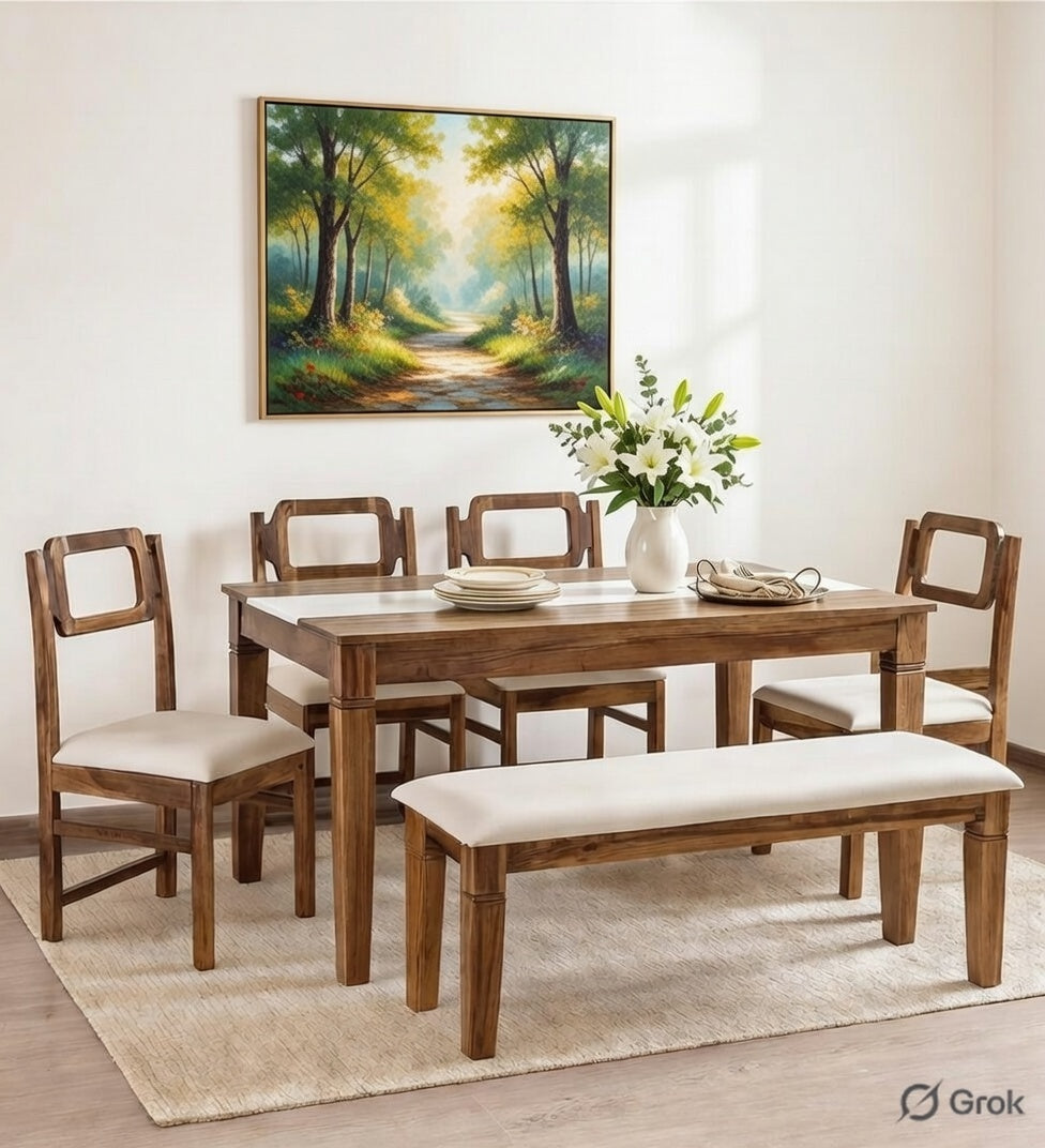 Imperial Aura Handcrafted Sheesham Dining Table Set