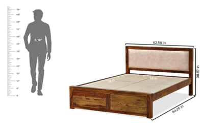 Premium Sheesham Wooden Bed Without Storage By Sarve Furniture - Image 7
