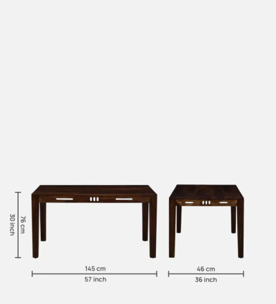 Cheques Wooden Dining Table Set with Four Upholstered and Stylish Chairs - Image 7