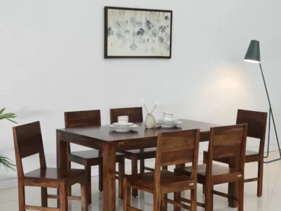 Classic Wooden Dining Home Set with Sleek Finish and Comfortable Chair Design