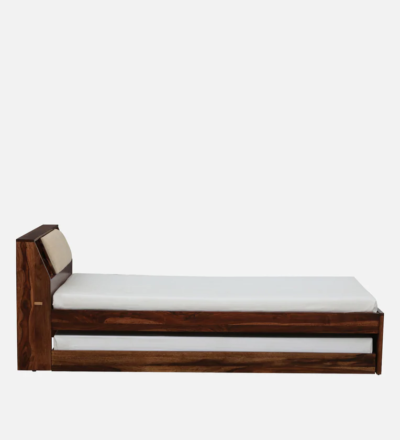 Classic Single Wooden Bed in Sheesham Premium Finish With Trundle - Image 4