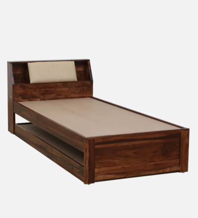 Classic Single Wooden Bed in Sheesham Premium Finish With Trundle - Image 8