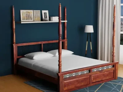 Traditional wooden poster bed without storage by Sarve Furniture – handcrafted with premium wood and classic design
