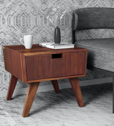 Kario Solid Sheesham Wood Bedside Table - Image 3