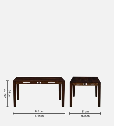 Classic Teak Dining Set Online with Traditional Leg Carvings and Backrest - Image 9