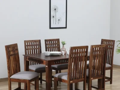 Loyal wooden dining set with classic backrest chair frames for kitchen dining area