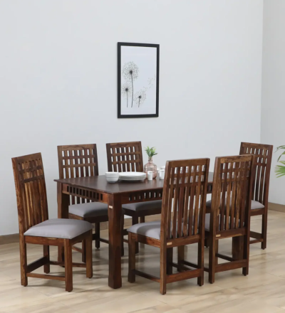 Loyal wooden dining set with classic backrest chair frames for kitchen dining area