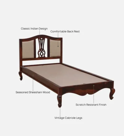 Modern Style Single Bed in Sheesham with Premium Craftsmanship - Image 9