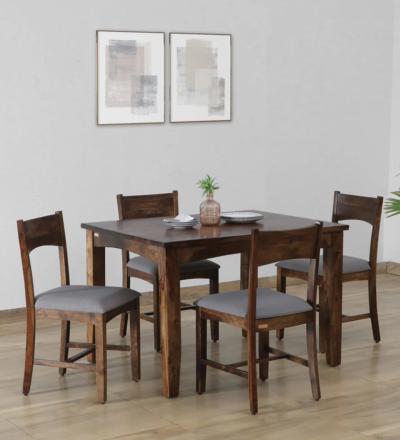 Luxury Teak Wood Dining Set with Premium Upholstered Chairs Online
