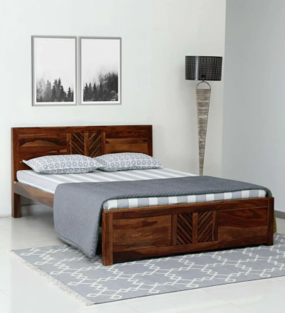 Guest Sheesham wood bed without storage by Sarve Furniture – solid wood bed for guest room