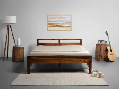 Elegant wooden bed without storage by Sarve Furniture – timeless solid wood bed design