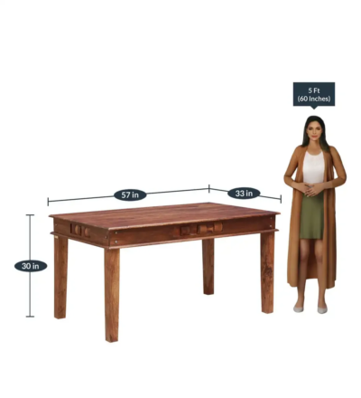 Wooden Dining Set Online 6 Seater Dining Set with Bench By Sarve Furniture - Image 7