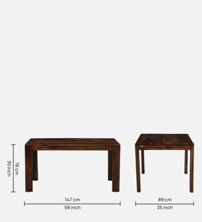 Dining Table with Designer Legs and Compact Size for Sheesham Wood - Image 7