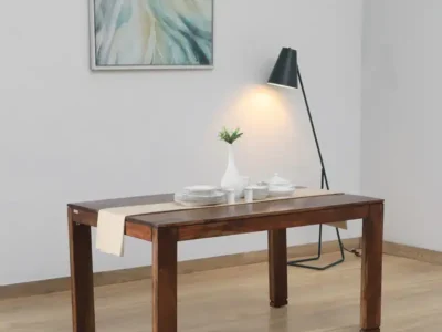 Compact Sheesham wood dining table with designer legs for small spaces