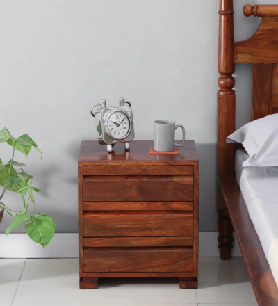 Roscow Traditional Bedside Table with Drawer - Image 3