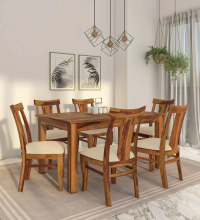 Traditional Wooden Dining Set with Polished Wood Table and Comfortable - Image 11