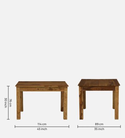 Wooden Frame Dining Table Set with Rustic Chairs and Rectangular Top Design - Image 11