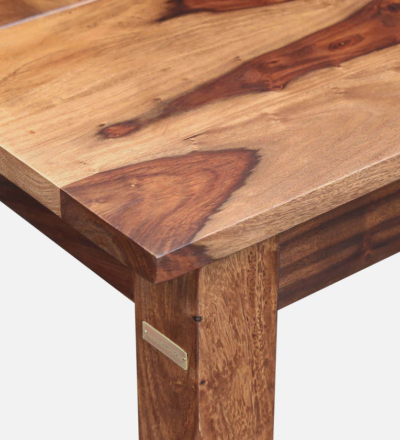 Wooden Frame Dining Table Set with Rustic Chairs and Rectangular Top Design - Image 7