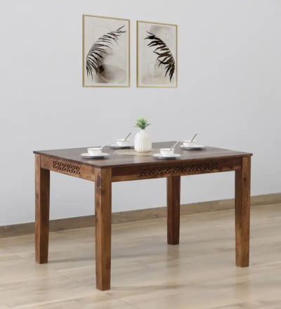 Sturdy Wooden Dining Table with Polished Surface for Comfortable Family Dining - Image 3