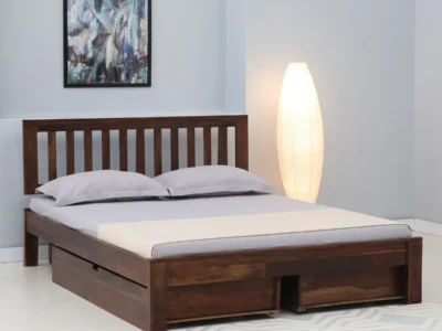 Shawika Sheesham Wood Bed with Storage Drawers by Sarve Furniture