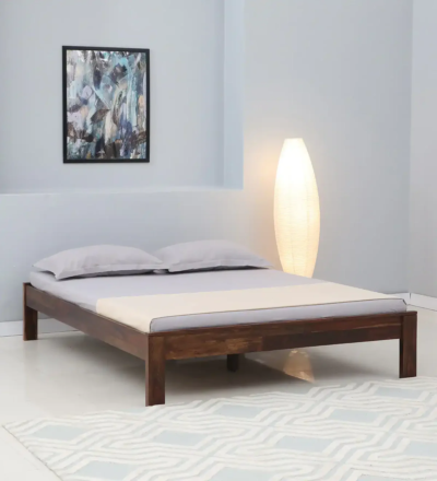 Artistic wooden craft bed without storage by Sarve Furniture – handcrafted wooden bed with detailed design