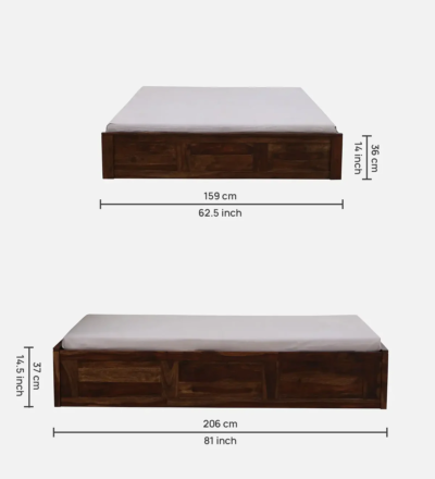 Serenity Sheesham bed with storage drawers online By Sarve Furniture - Image 7