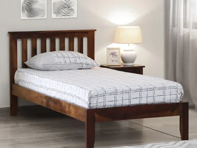 Sheesham wood mattress friendly single bed with sturdy frame by Sarve Furniture – durable solid wood bed for compact rooms